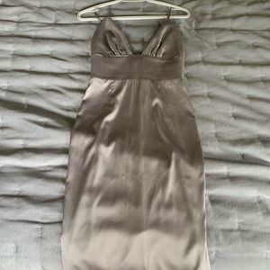 House of CB grey satin dress